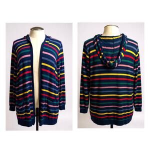 Torrid Plus Size‎ 3 Doctor Who Rainbow Stripe Hooded Her Universe Open Cardigan